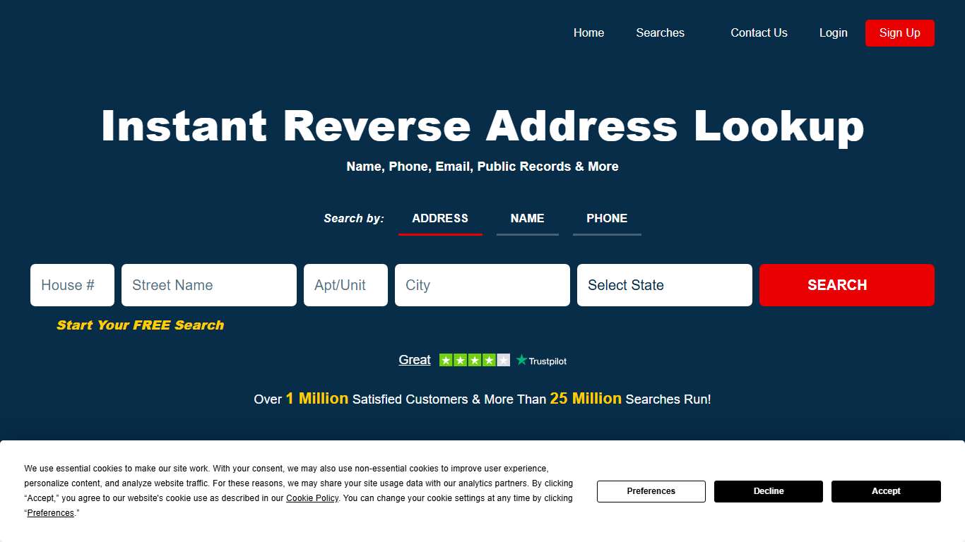 Reverse Address Lookup | Online Address Search | InfoTracer