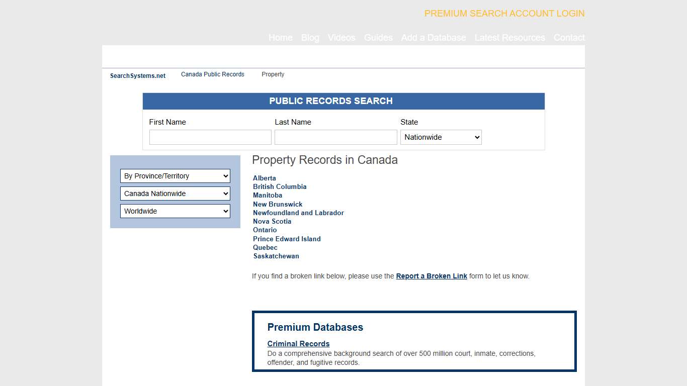 Canada Property Records